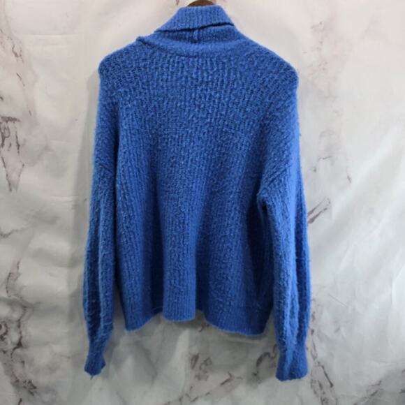 Anthropologie Sweater Womens Small Blue Cardigan Open Front Moth Boucle Fuzzy - Picture 6 of 13